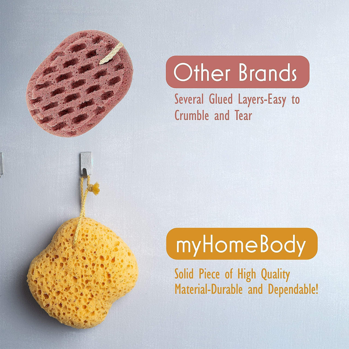 myHomeBody Bath Sponge demonstrating lathering action