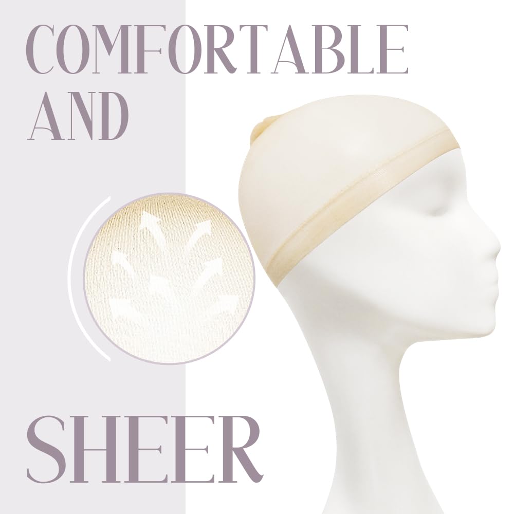 MYKURS HD Wig Cap beige on a mannequin