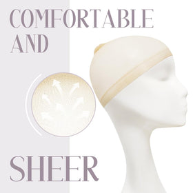 MYKURS HD Wig Cap beige on a mannequin