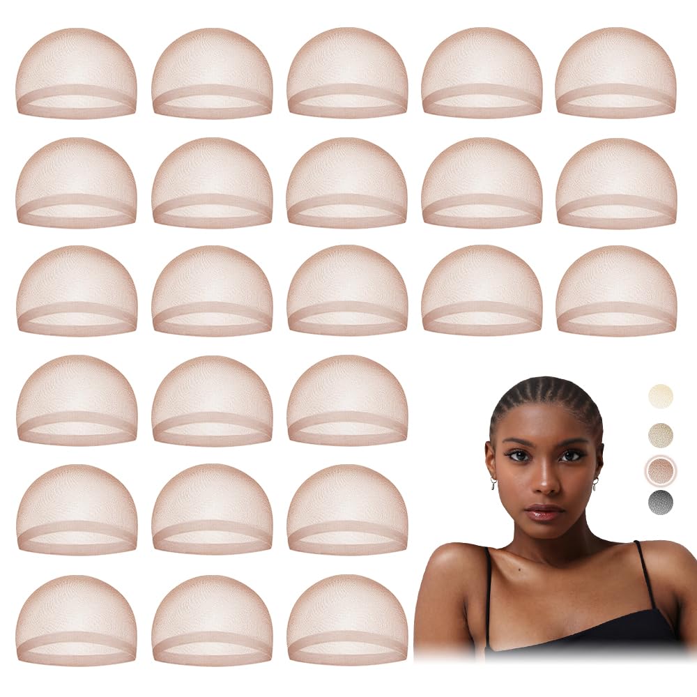 MYKURS HD Wig Cap dark brown front view