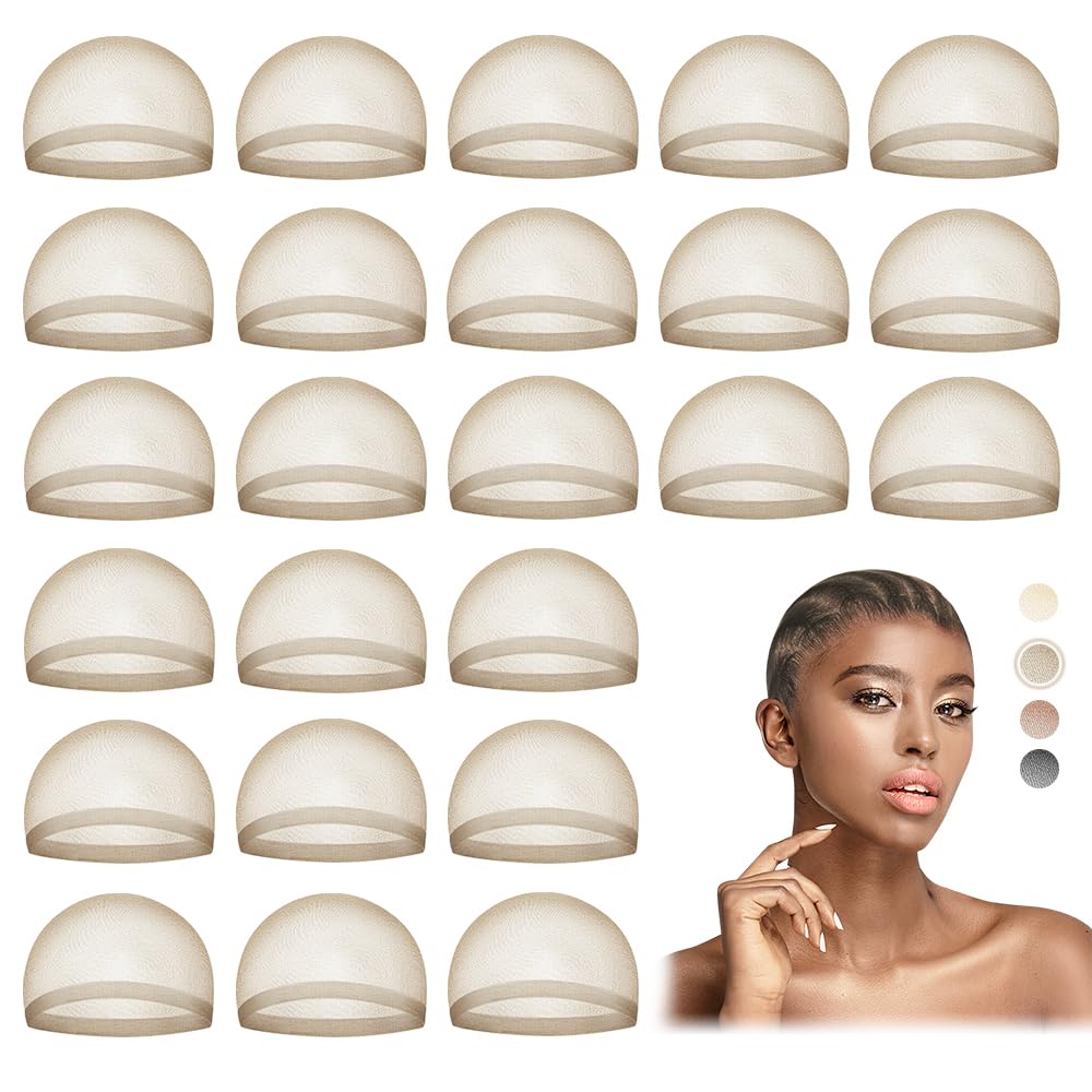 MYKURS Transparent Wig Caps front view, brown colour