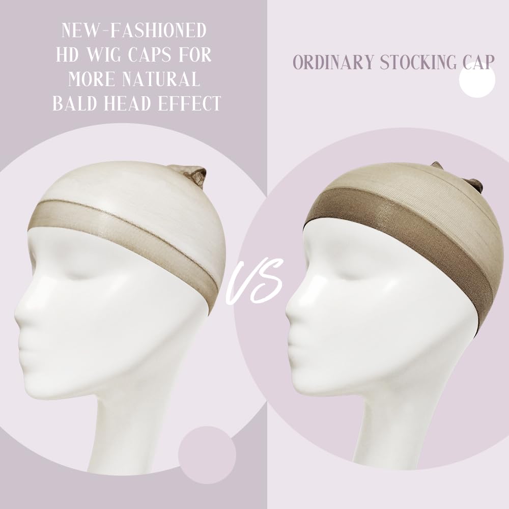 MYKURS wig cap showing stretchy material and snug fit