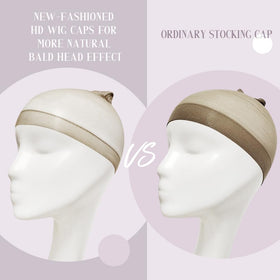 MYKURS wig cap showing stretchy material and snug fit