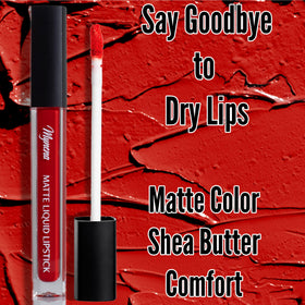 Mynena Glory Liquid Lipstick in warm orange-red shade