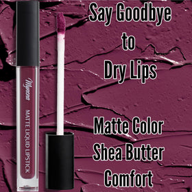 Mynena Hydrating Plum Matte Liquid Lipstick Viola swatch on skin