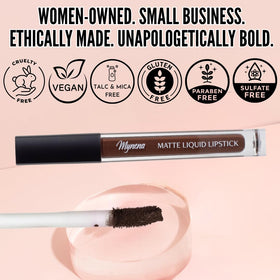 Mynena Hydrating Warm Brown Matte Liquid Lipstick Cyndia with other lip products