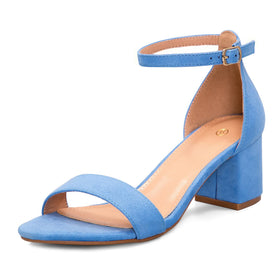 mysoft Women's Chunky Heels Open Toe Dress Sandals front view