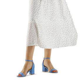 mysoft Women's Chunky Heels Open Toe Dress Sandals side view