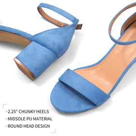 mysoft Women's Chunky Heels Open Toe Sandals with ankle strap