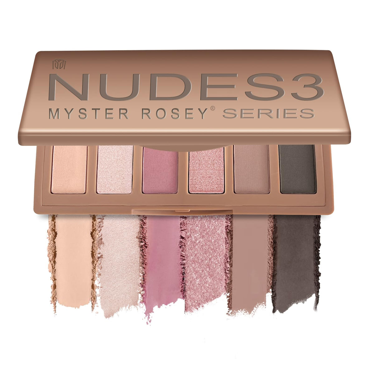 MYSTER ROSEY Mini Eyeshadow Palette front view with 6 shades