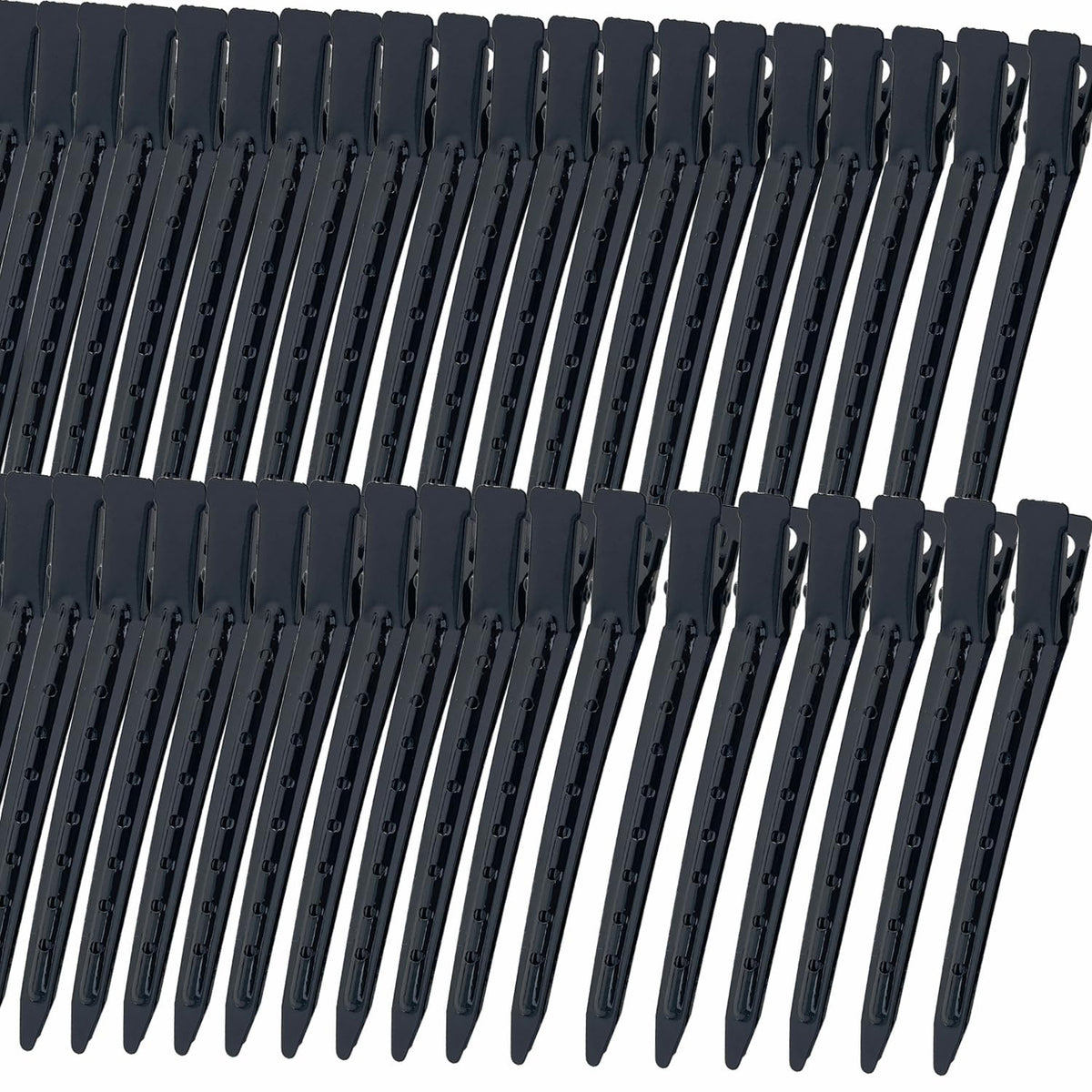 Mythos 40 PCS duck billed hair clips in black, front view