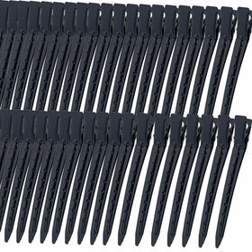 Mythos 40 PCS duck billed hair clips in black, front view