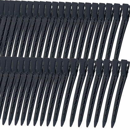 Mythos 40 PCS duck billed hair clips in black, front view