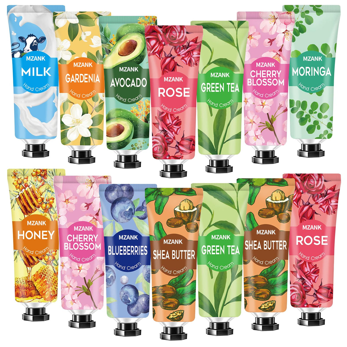 MZANK 14 pack hand cream variety set with assorted scents
