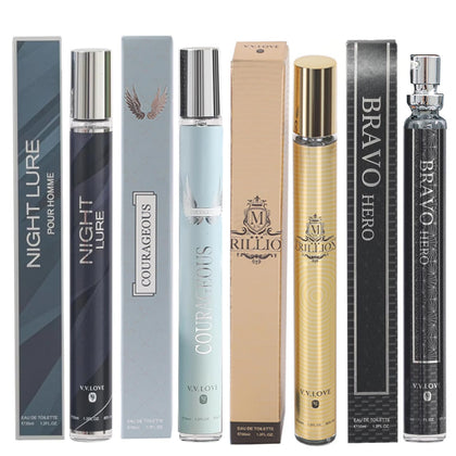 MZANK Cologne for Men 4 Pack front view with travel size bottles