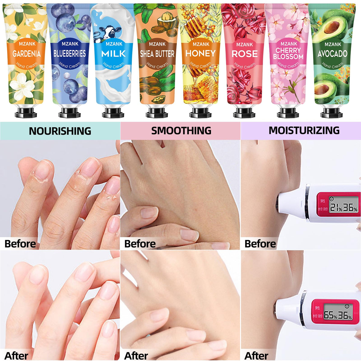 MZANK hand cream tubes individually packaged for gifting