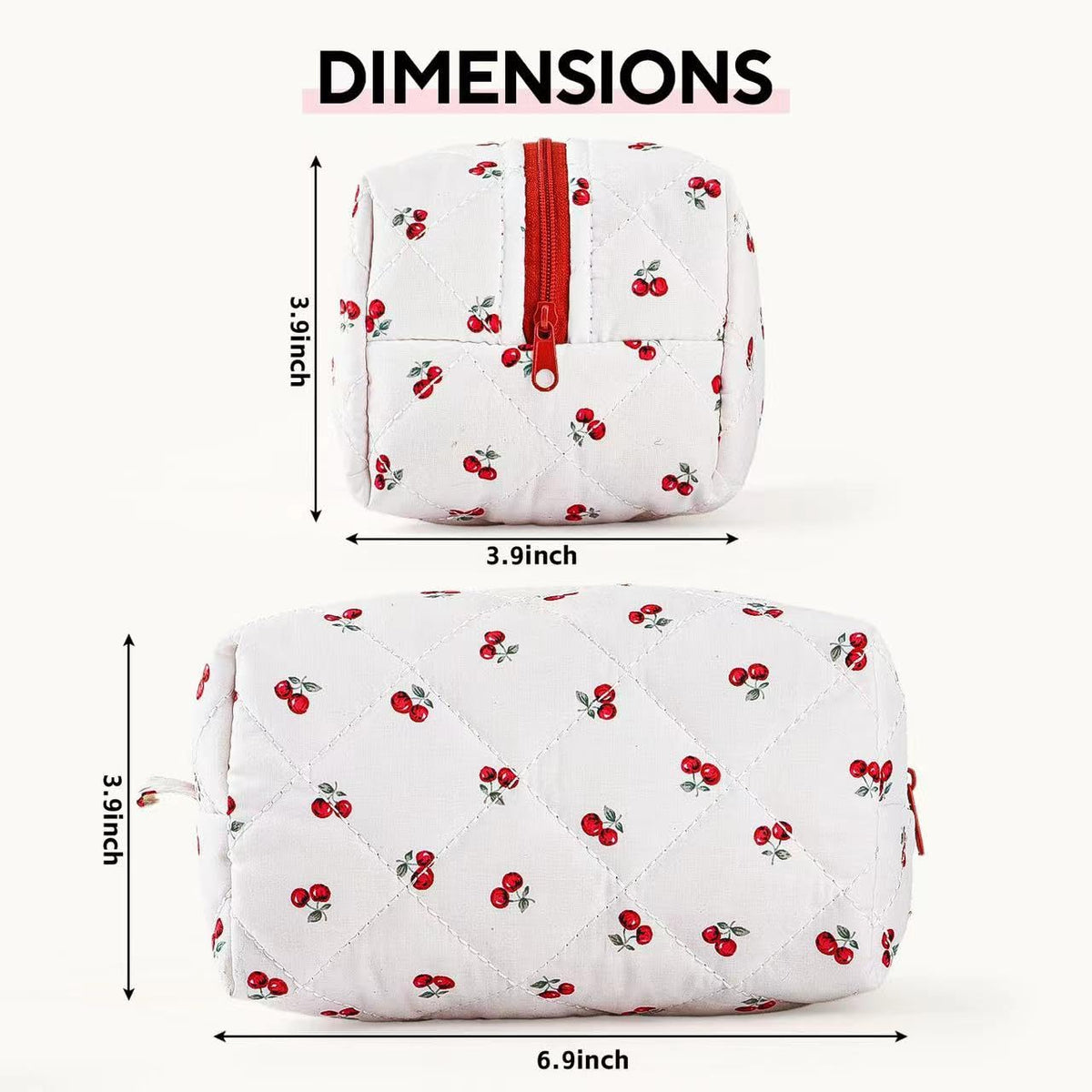 MZLUWM Floral Makeup Bag on a travel suitcase