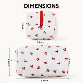 MZLUWM Floral Makeup Bag on a travel suitcase