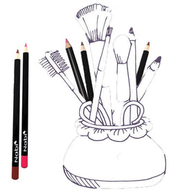 Nabi Lip Liner Pencil Set with lip looks created using the liners