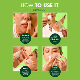 Nad's Facial Wax Strips displayed with natural beeswax