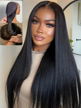 Nadula Bye Bye Knots Glueless Yaki Straight Wig front view