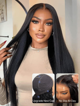 Nadula Bye Bye Knots Glueless Yaki Straight Wig side view