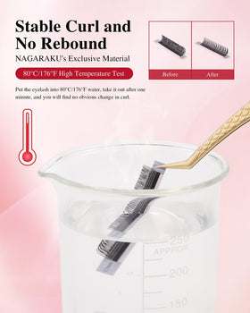 NAGARAKU 2D UU Lash Extensions in a beauty salon setting