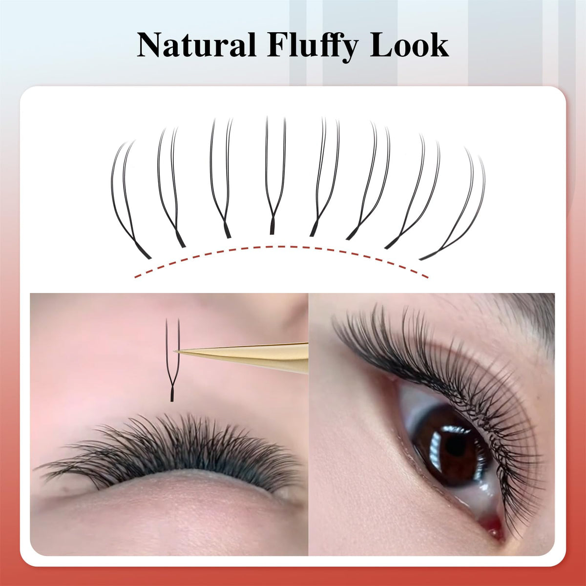 NAGARAKU 2D UU Lash Extensions on a beauty table