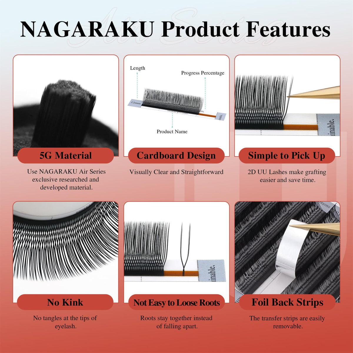 NAGARAKU 2D UU Lash Extensions packaging side view
