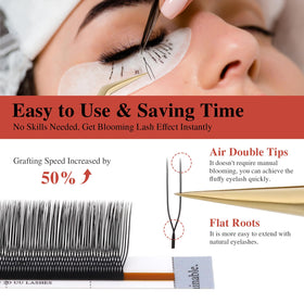 NAGARAKU 2D UU Lash Extensions showing U-shape design