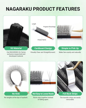 NAGARAKU 3D lashes showcasing small spacing design