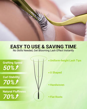 NAGARAKU 3D U Lash Extensions showing lightweight and soft texture
