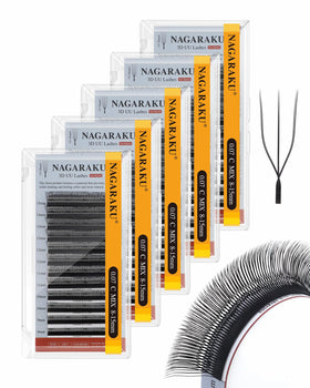 NAGARAKU 3D UU Lash Extensions 0.07 C 8-15mm Mix front view