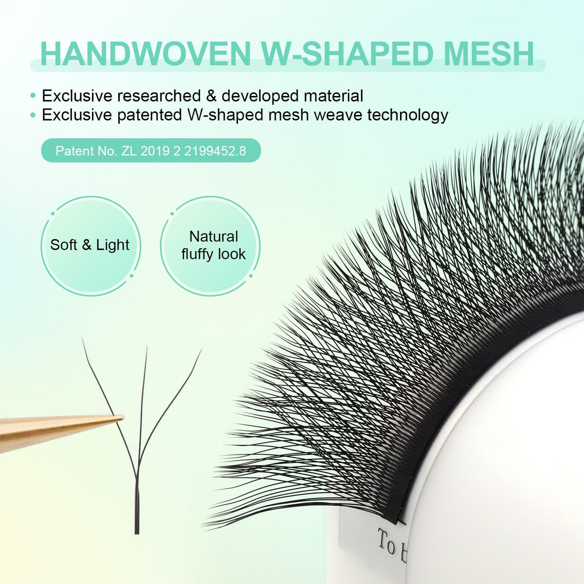 NAGARAKU 3D W Premade Fans Lash Extensions 0.07 D close-up of lashes