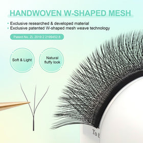 NAGARAKU 3D W Premade Fans Lash Extensions 0.07 D close-up of lashes