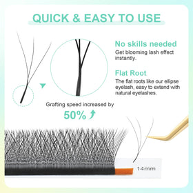 NAGARAKU 3D W Premade Fans Lash Extensions 0.07 D in use