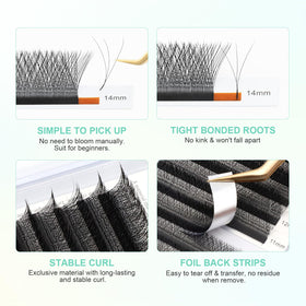 NAGARAKU 3D W Premade Fans Lash Extensions 0.07 D packaging