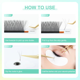 NAGARAKU 3D W Premade Fans Lash Extensions 0.07 D tray