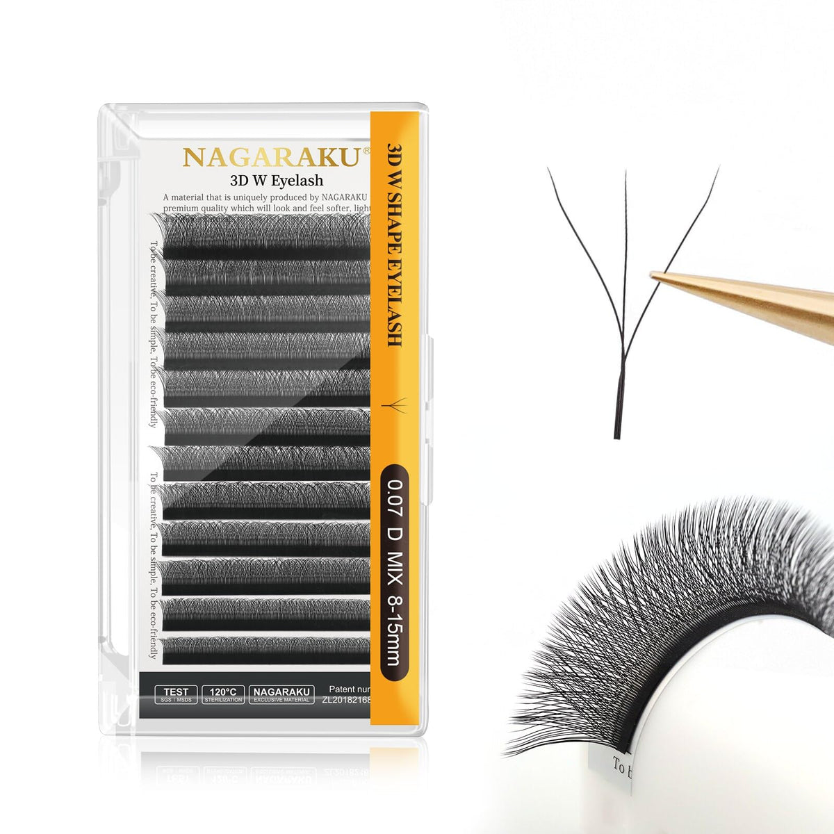 NAGARAKU 3D W Premade Fans Lash Extensions front view