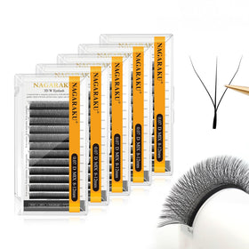 NAGARAKU 3D W Premade Fans Lash Extensions front view with mixed lengths