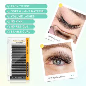 NAGARAKU 3D W Premade Fans Lash Extensions packaging