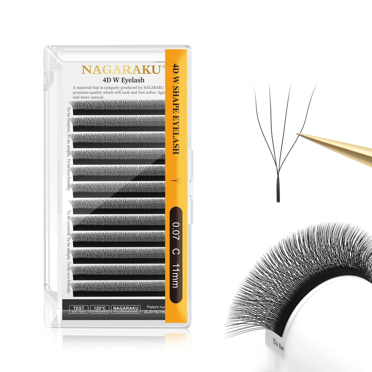 NAGARAKU 4D W Premade Fans Lash Extensions front view