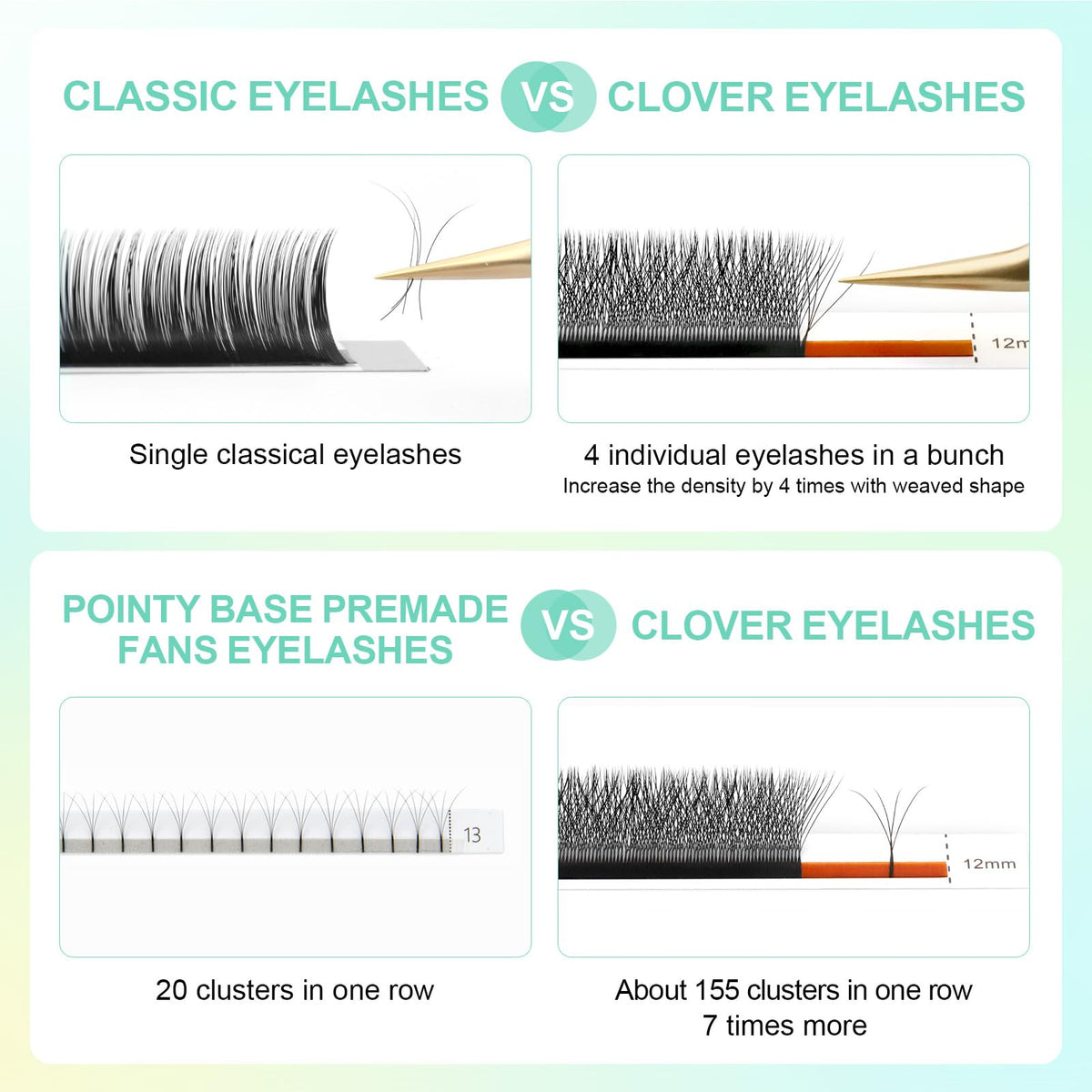 NAGARAKU 4D W Premade Fans Lashes in use on a client