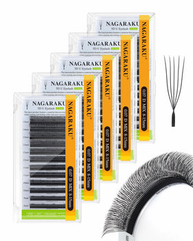 NAGARAKU 5D U Lash Extensions 0.07 D 8-15mm Mix front view