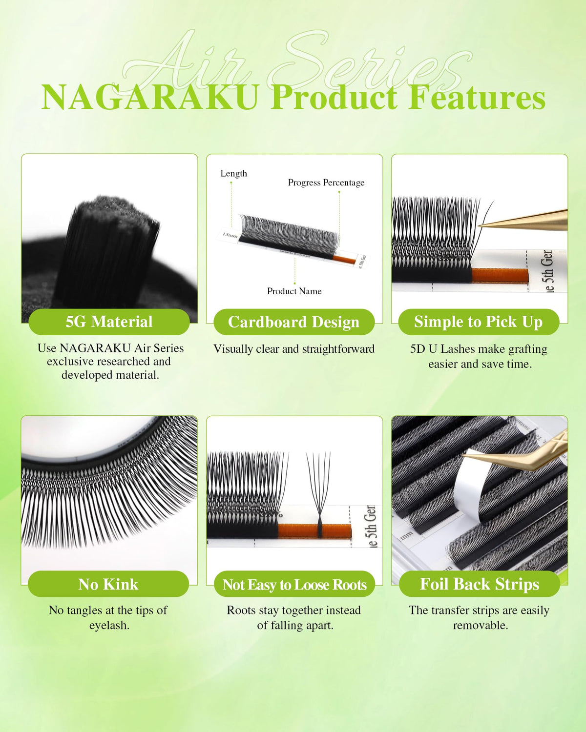 NAGARAKU 5D U Lash Extensions in a beauty setup