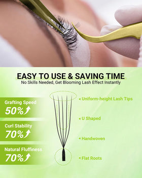 NAGARAKU 5D U Lash Extensions with silver foil paper