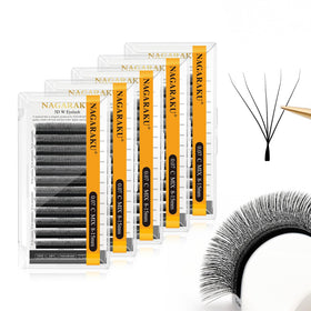 NAGARAKU 5D W Premade Fans Lashes 0.07 C Mix 8-15mm front view