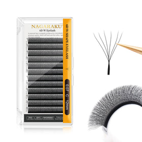 NAGARAKU 6D W Premade Fans Lash Extensions 12mm front view