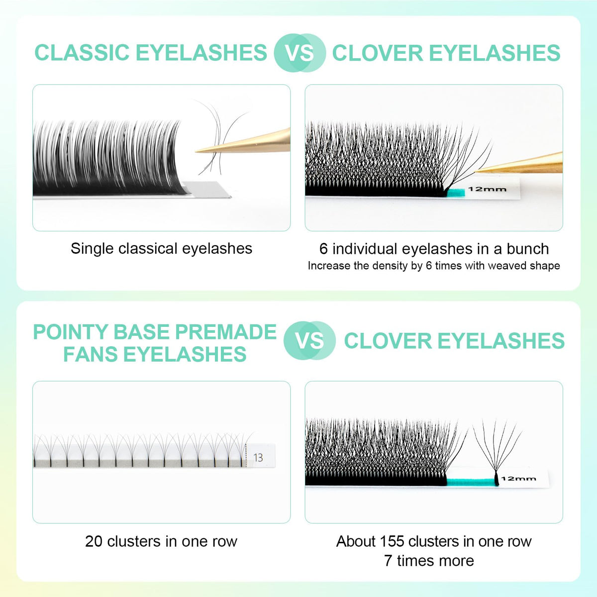 NAGARAKU 6D W Premade Fans Lash Extensions with tweezers