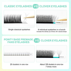 NAGARAKU 6D W Premade Fans Lash Extensions with tweezers